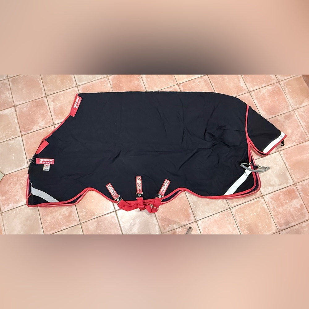 Rambo Turnout 450g Heavy Vari-Layer Black | Red 81” | 6’9”